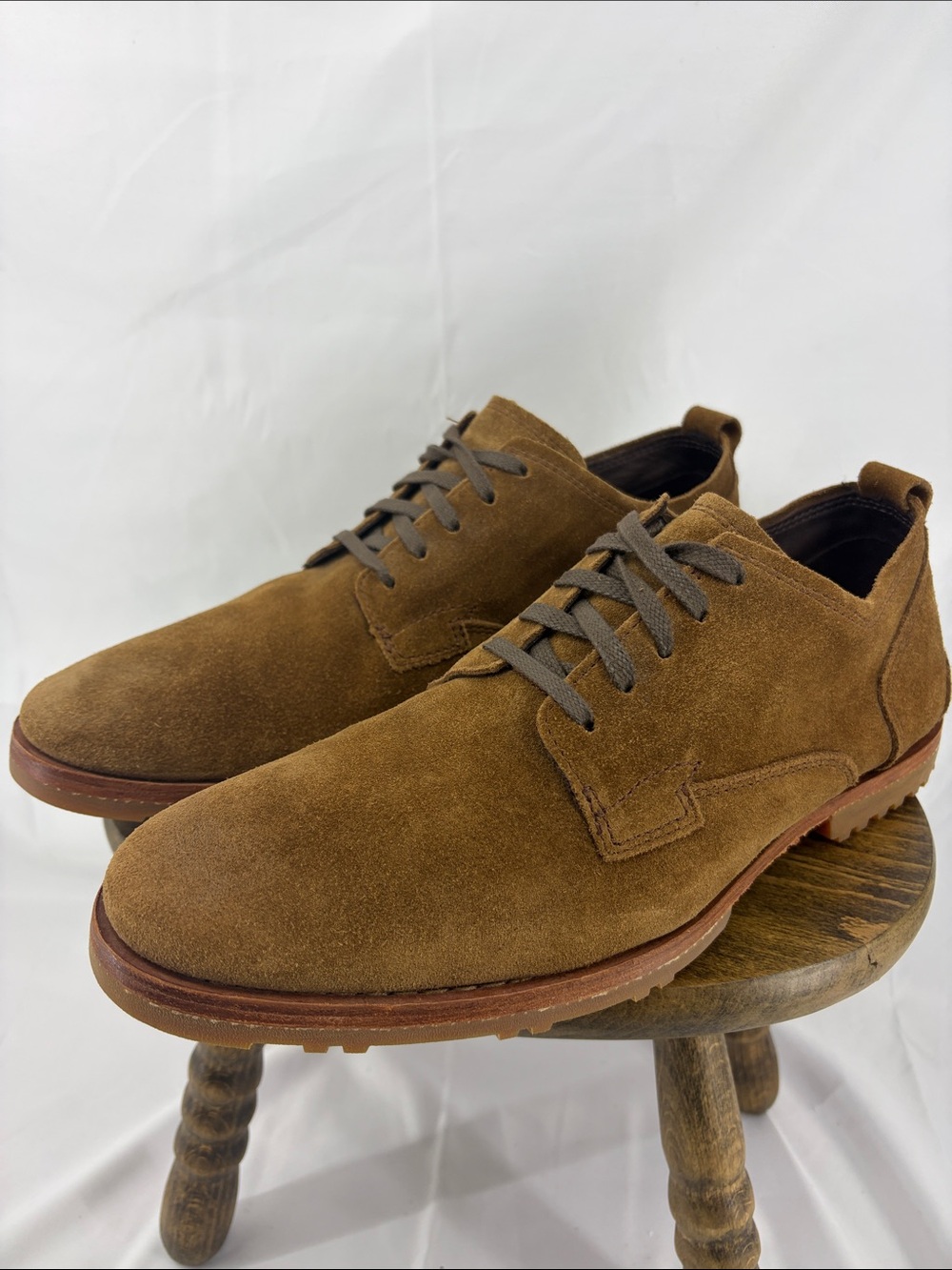 EUC Timberland Boot Company Bardstown Camel Suede Plain Toe Oxford Shoes Mens 10